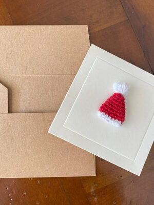 Cartão Gorro Papai Noel  - 3 unidades