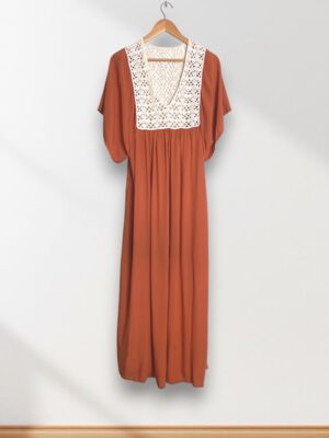 Kaftan Terracota e Cru