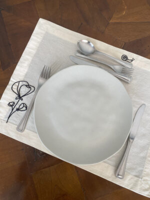 Jogo Americano Bordado Jardim Tulipa e Flor